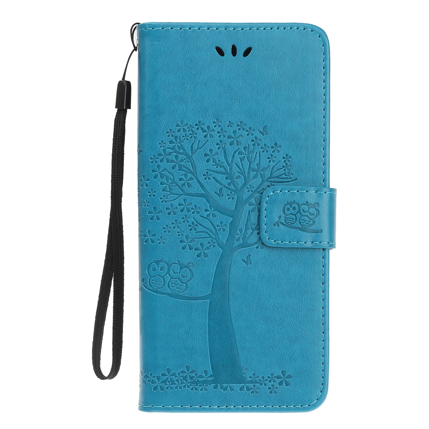 Owl and Tree Pattern Imprinted Wallet Stand Leather Case Shell with Wrist Strap for Motorola Edge 20 Lite