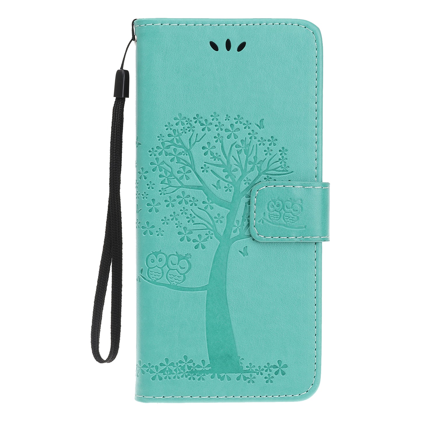 Owl and Tree Pattern Imprinted Wallet Stand Leather Case Shell with Wrist Strap for Motorola Edge 20 Lite