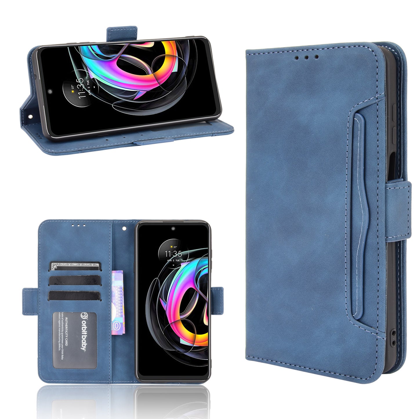 PU Leather Wallet Stand Design Phone Case with Multiple Card Slots for Motorola Edge 20 Lite/Edge 20 Fusion