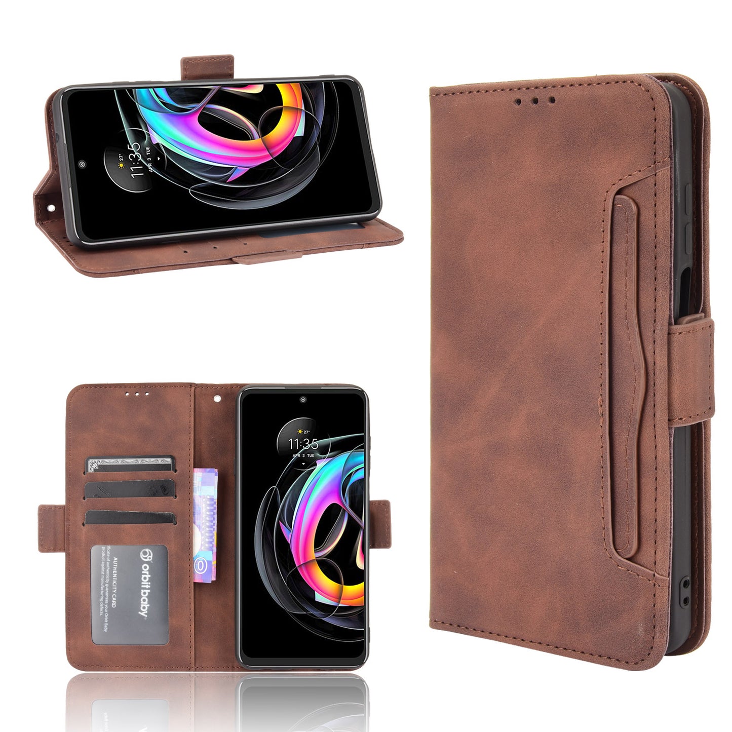 PU Leather Wallet Stand Design Phone Case with Multiple Card Slots for Motorola Edge 20 Lite/Edge 20 Fusion