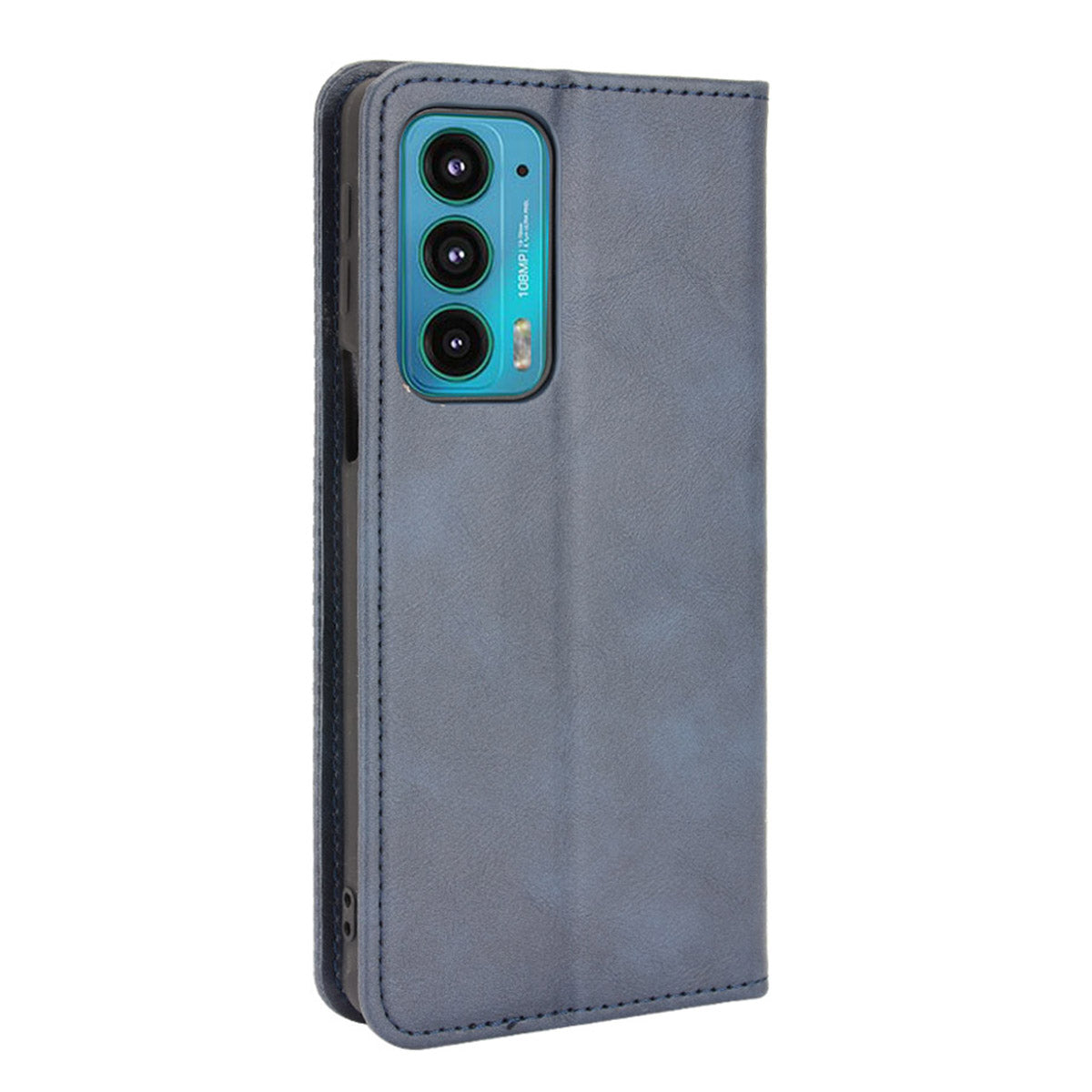 Retro Leather Auto-Absorbed Protective Cover Anti-Drop Phone Wallet Case with Stand for Motorola Edge 20/Edge Lite Luxury Edition