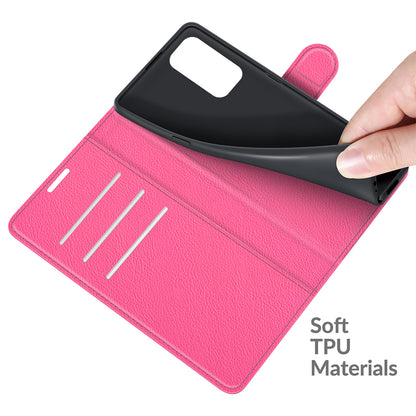 Wallet Design Folio Flip Litchi Texture Protective Soft PU Leather Phone Case with Stand for Motorola Edge 20