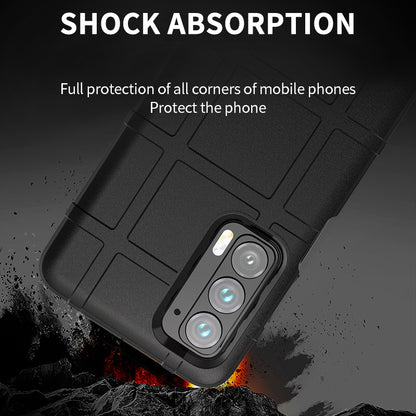 Anti-Scratch Shockproof Rugged Square Grid Texture Soft TPU Thickened Protective Case for Motorola Edge (2021)