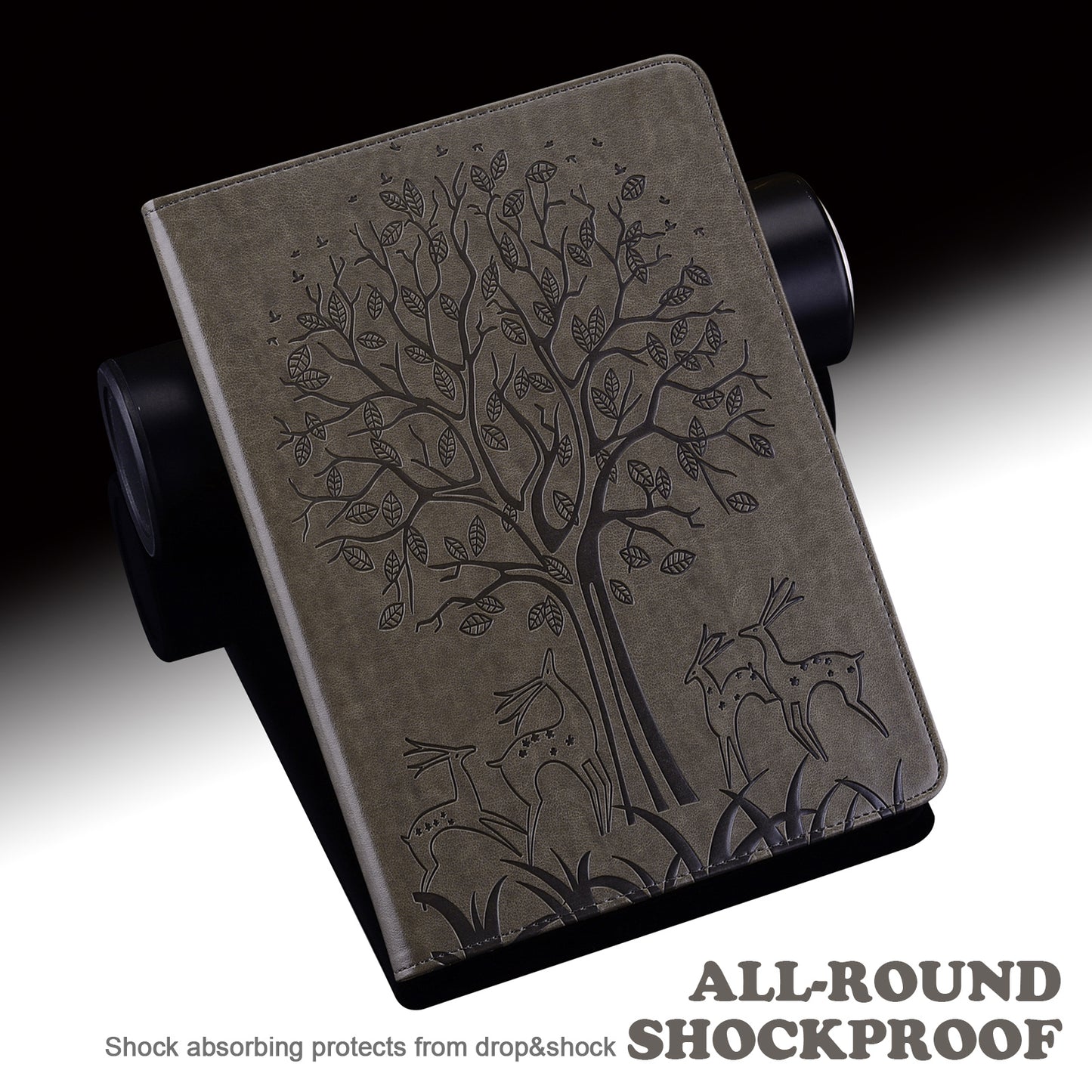 Unique Tree and Deer Pattern Imprinting Smooth Leather Stand Tablet Cover with Card Holders for Lenovo Tab M10 HD Gen 2 X306X