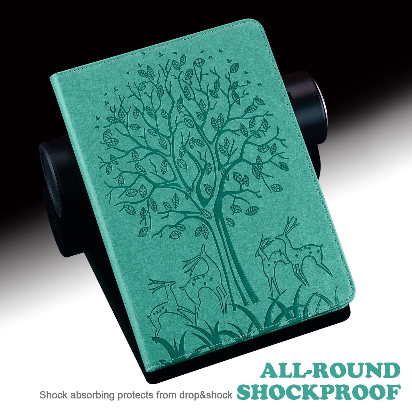 Unique Tree and Deer Pattern Imprinting Smooth Leather Stand Tablet Cover with Card Holders for Lenovo Tab M10 HD Gen 2 X306X