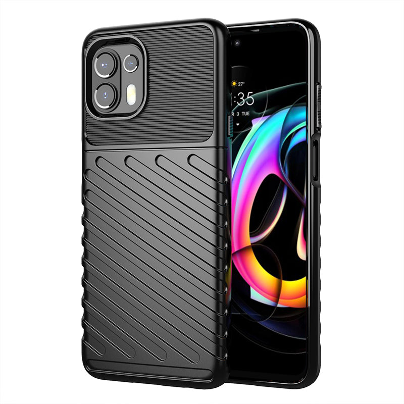 Thunder Series Twill Texture Soft TPU Slim Fashion Non-Slip Protective Phone Case for Motorola Edge 20 Lite / Edge 20 Fusion