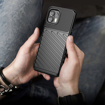 Thunder Series Twill Texture Soft TPU Slim Fashion Non-Slip Protective Phone Case for Motorola Edge 20 Lite / Edge 20 Fusion