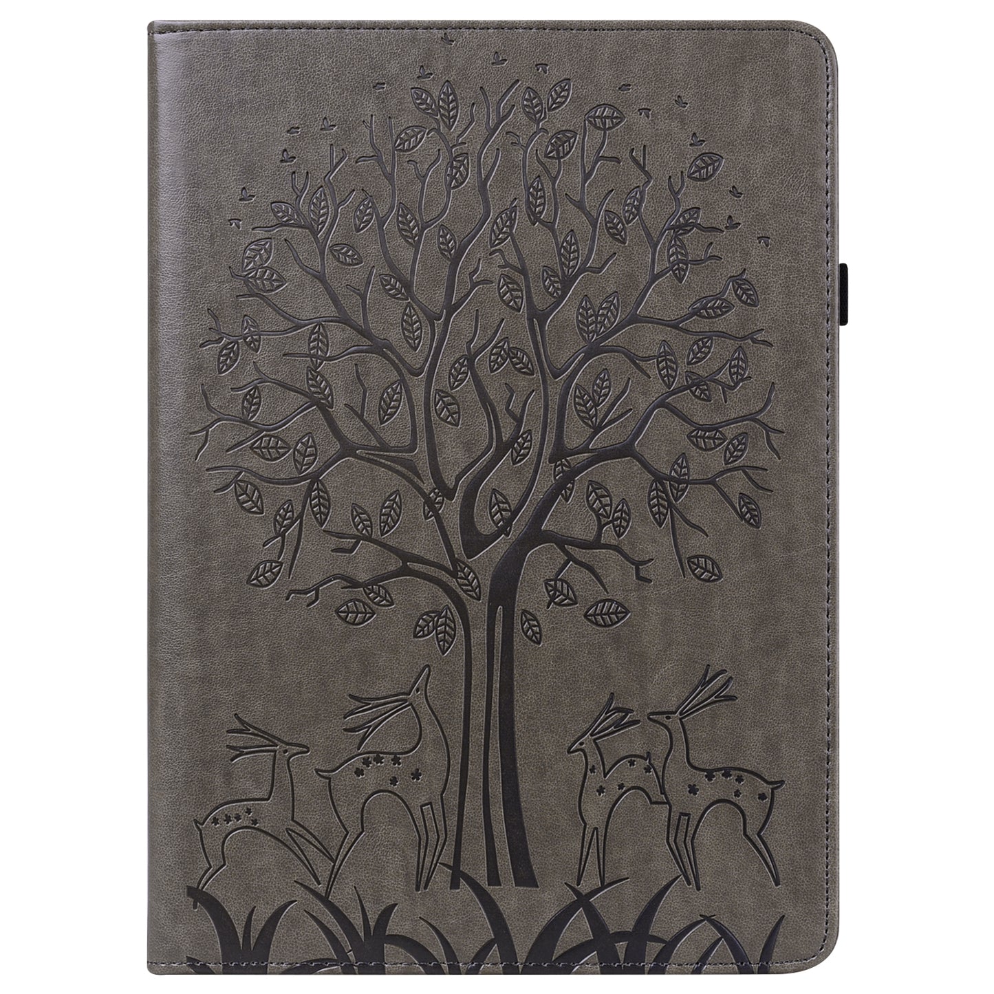 Imprint Tree and Deer Pattern Elastic Strap Closure Leather Stand Tablet Cover for Lenovo Tab M10 HD (TB-X505L/TB-X505F)/M10 (TB-X605L/TB-X605F)/Tab P10 (TB-X705F TB-X705L)