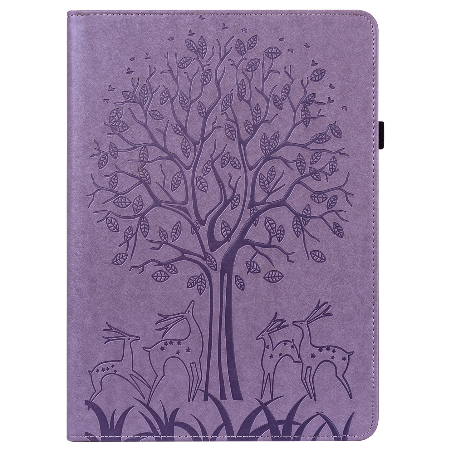 Imprint Tree and Deer Pattern Elastic Strap Closure Leather Stand Tablet Cover for Lenovo Tab M10 HD (TB-X505L/TB-X505F)/M10 (TB-X605L/TB-X605F)/Tab P10 (TB-X705F TB-X705L)