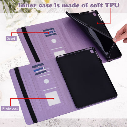 Imprint Tree and Deer Pattern Elastic Strap Closure Leather Stand Tablet Cover for Lenovo Tab M10 HD (TB-X505L/TB-X505F)/M10 (TB-X605L/TB-X605F)/Tab P10 (TB-X705F TB-X705L)