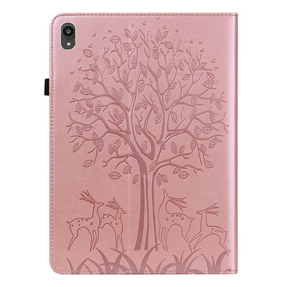 Imprint Tree and Deer Pattern All-Protection Leather Stand Tablet Cover for Lenovo Tab P11 TB-J606F / Tab P11 5G