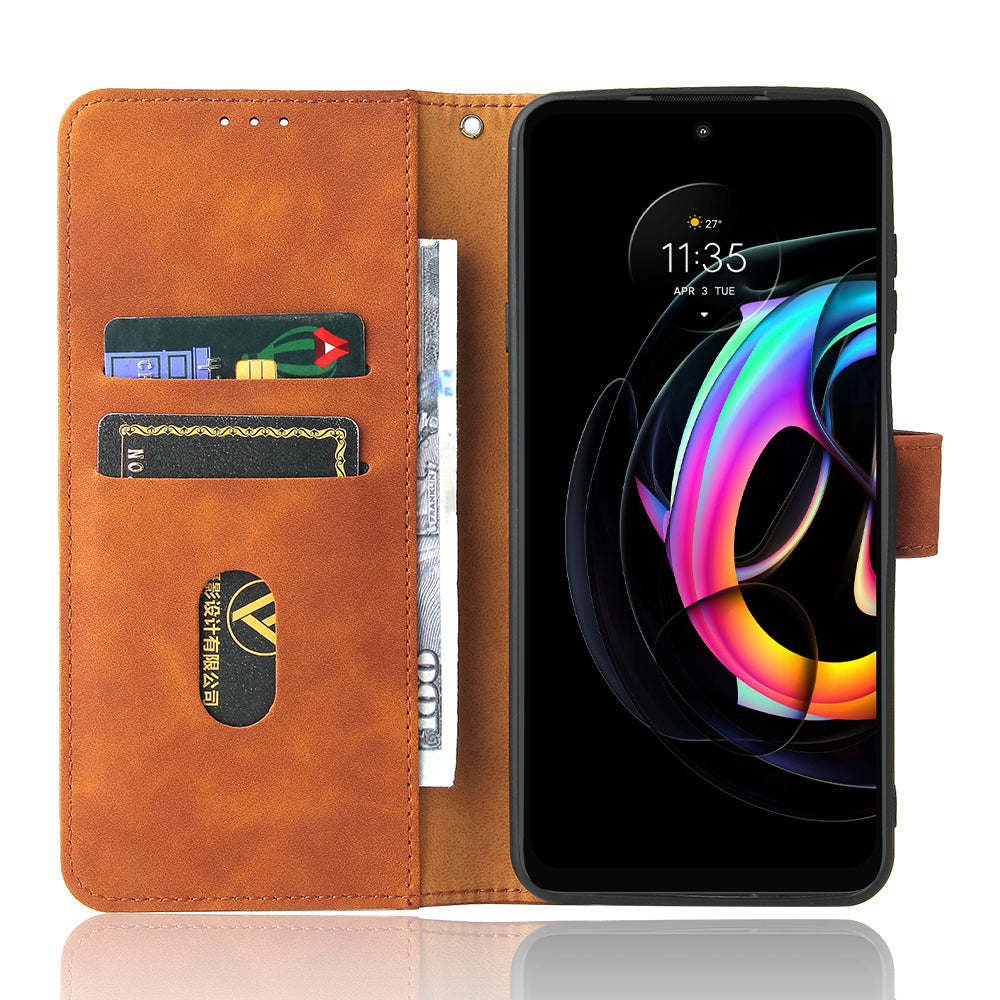 Skin-Touch Feeling Magnetic Wallet Stand Leather Phone Case for Motorola Edge 20 Lite