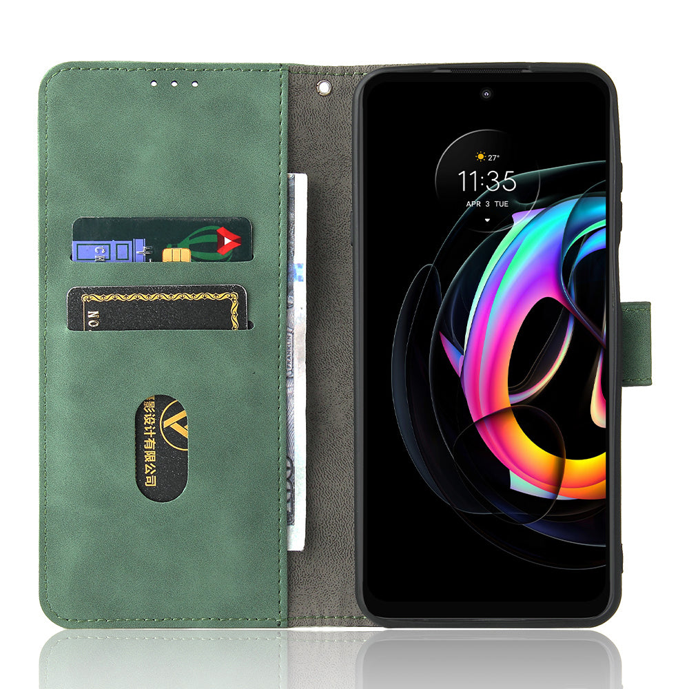 Skin-Touch Feeling Magnetic Wallet Stand Leather Phone Case for Motorola Edge 20 Lite