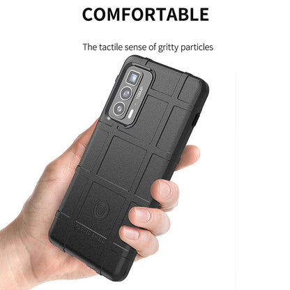 Anti-Drop Rugged Square Grid Texture Soft TPU Shockproof Protective Case for Motorola Edge 20 Pro / Edge S Pro