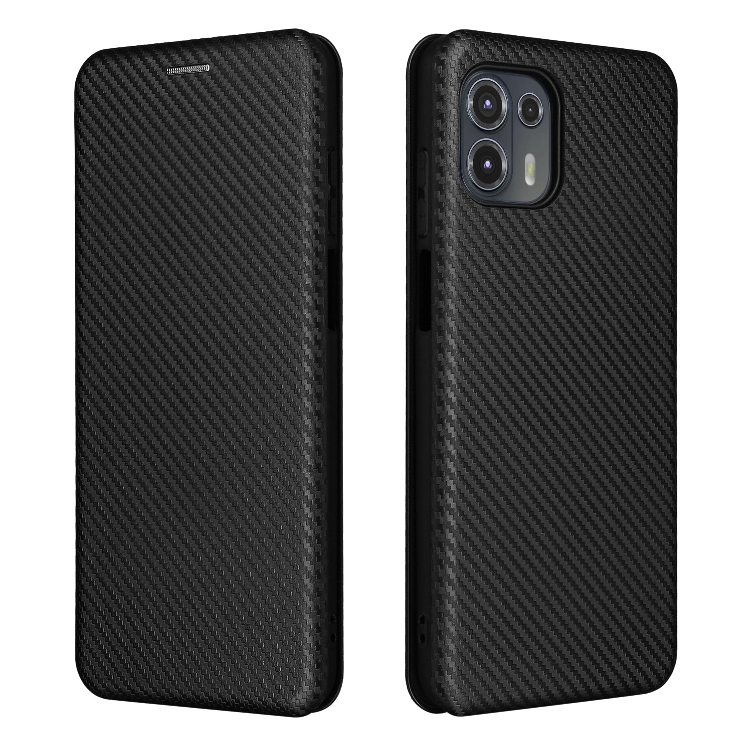 Auto-absorbed Carbon Fiber Texture Leather Stand Phone Shell Cover for Motorola Edge 20 Lite