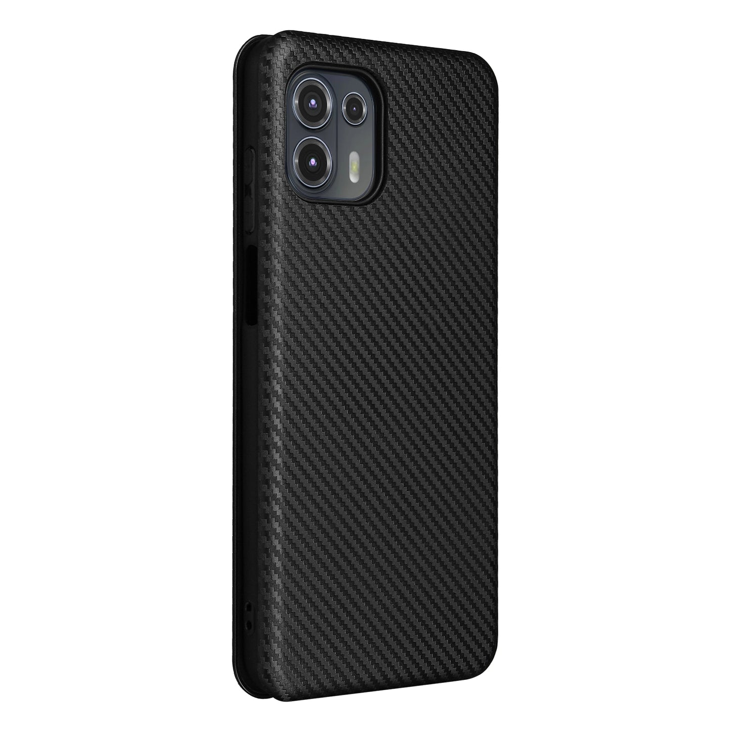 Auto-absorbed Carbon Fiber Texture Leather Stand Phone Shell Cover for Motorola Edge 20 Lite