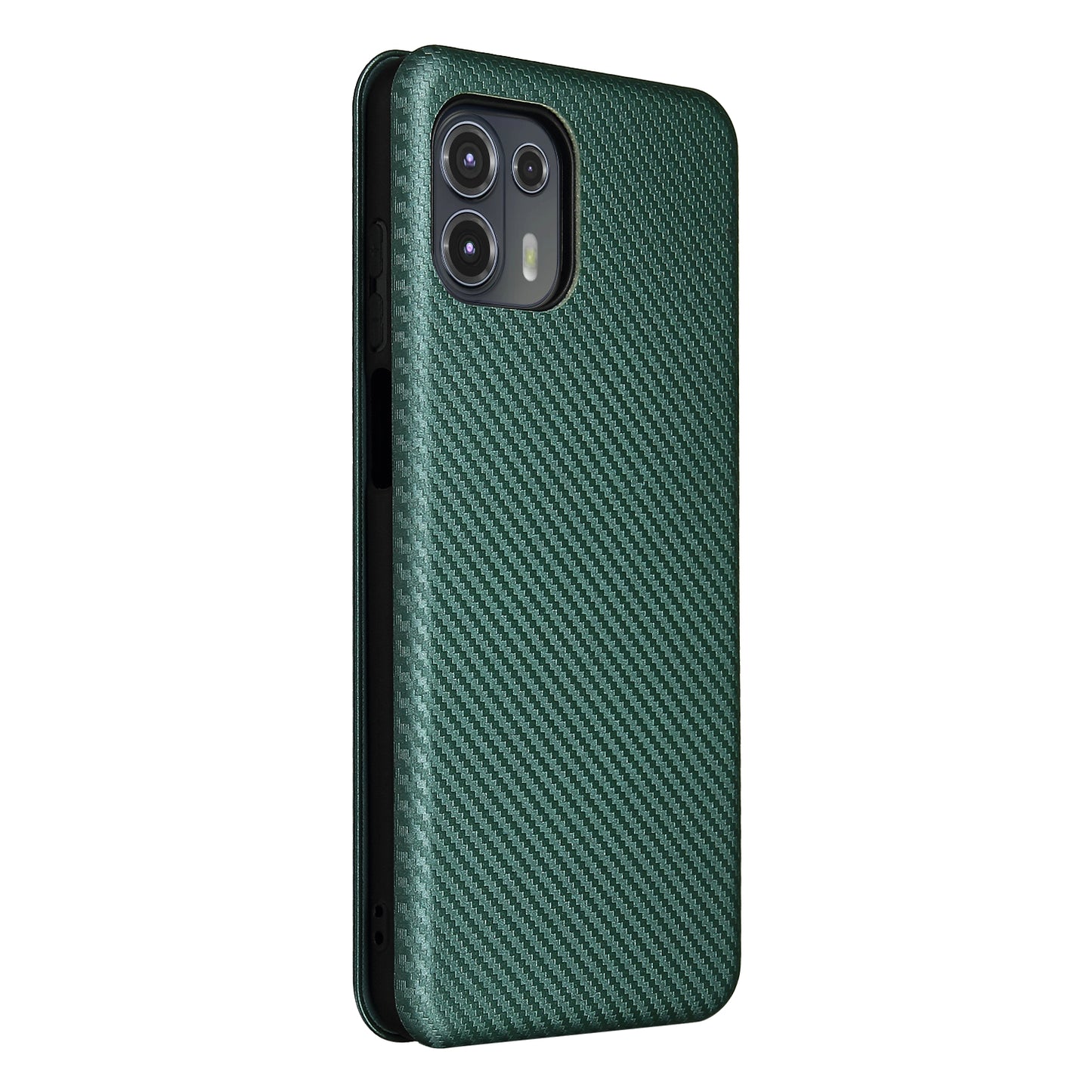 Auto-absorbed Carbon Fiber Texture Leather Stand Phone Shell Cover for Motorola Edge 20 Lite