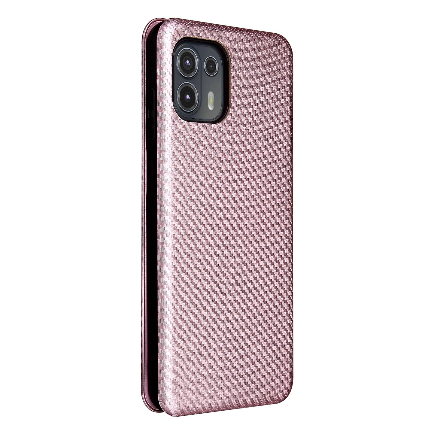 Auto-absorbed Carbon Fiber Texture Leather Stand Phone Shell Cover for Motorola Edge 20 Lite