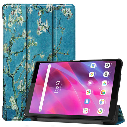 Pattern Printing PU Leather Tri-fold Stand Tablet Cover Shell for Lenovo Tab M8 (3rd Gen)