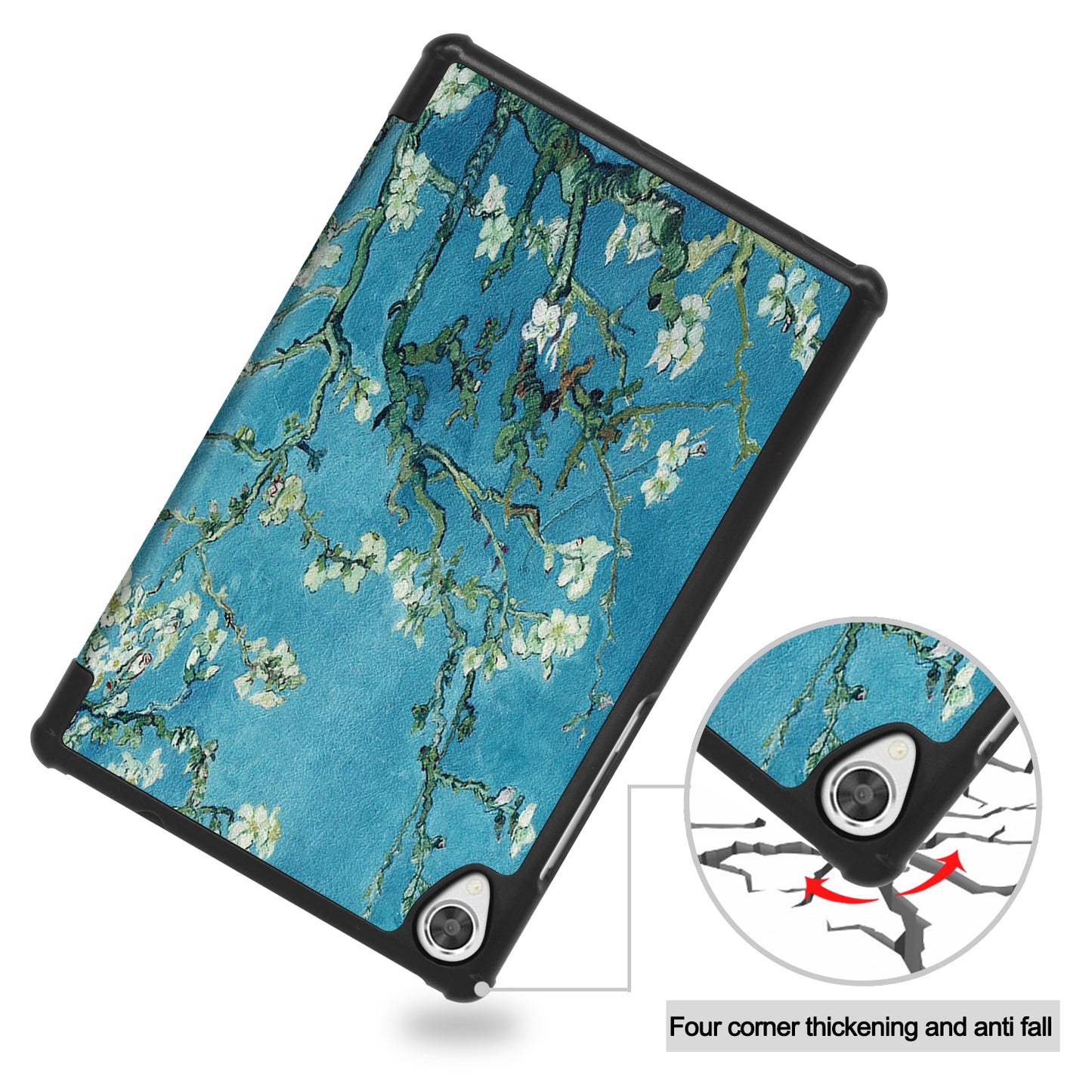 Pattern Printing PU Leather Tri-fold Stand Tablet Cover Shell for Lenovo Tab M8 (3rd Gen)