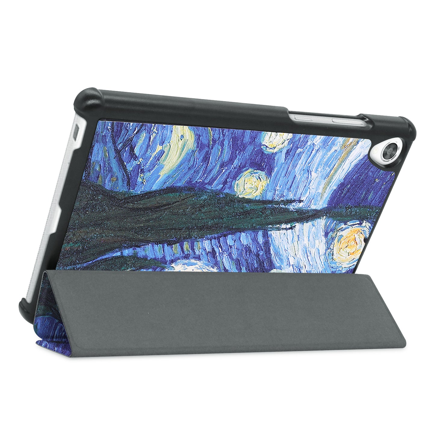 Pattern Printing PU Leather Tri-fold Stand Tablet Cover Shell for Lenovo Tab M8 (3rd Gen)