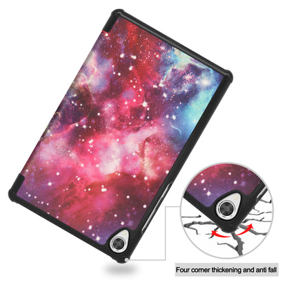 Pattern Printing PU Leather Tri-fold Stand Tablet Cover Shell for Lenovo Tab M8 (3rd Gen)