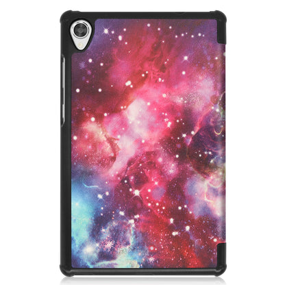 Pattern Printing PU Leather Tri-fold Stand Tablet Cover Shell for Lenovo Tab M8 (3rd Gen)