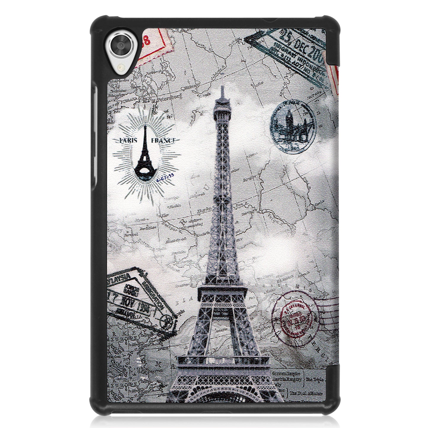 Pattern Printing PU Leather Tri-fold Stand Tablet Cover Shell for Lenovo Tab M8 (3rd Gen)