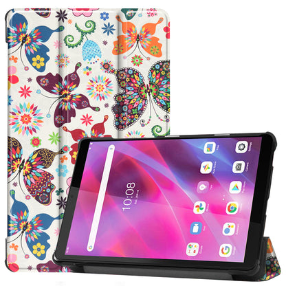 Pattern Printing PU Leather Tri-fold Stand Tablet Cover Shell for Lenovo Tab M8 (3rd Gen)