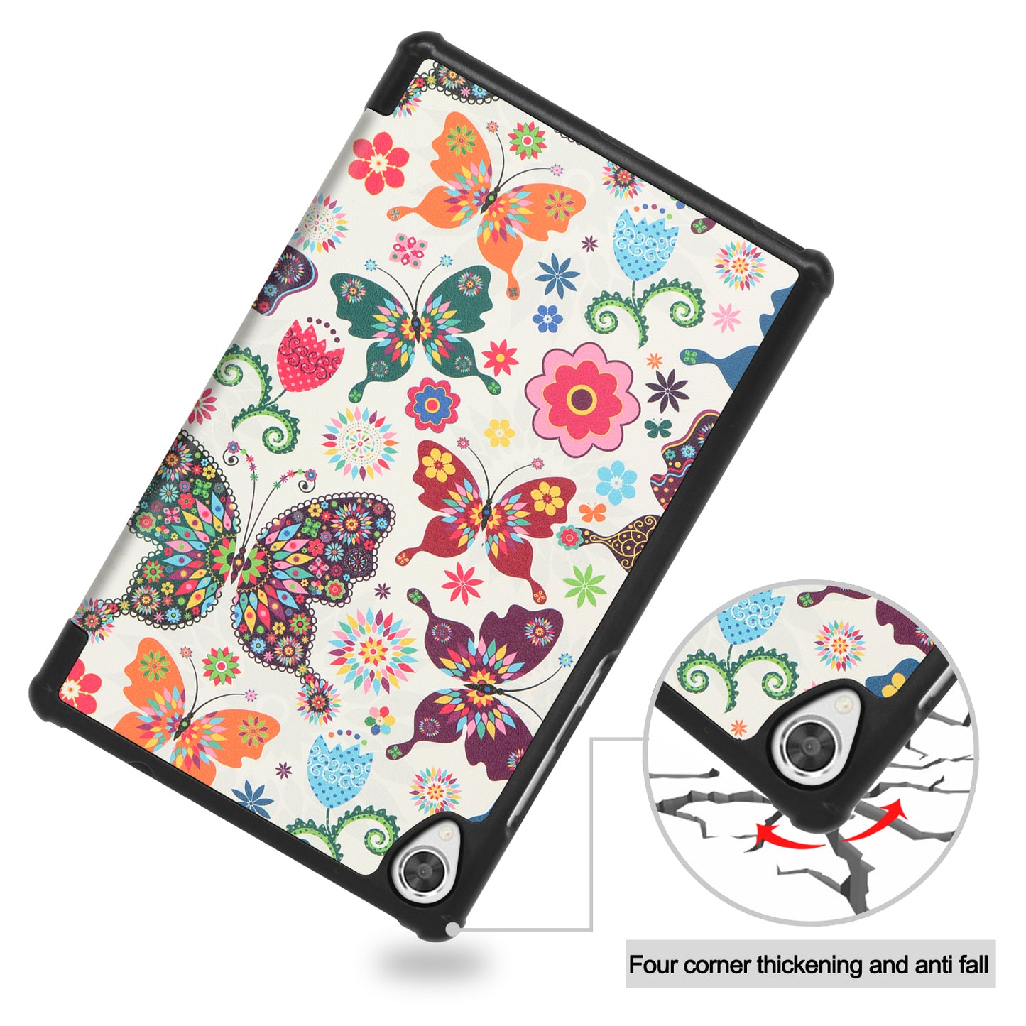 Pattern Printing PU Leather Tri-fold Stand Tablet Cover Shell for Lenovo Tab M8 (3rd Gen)