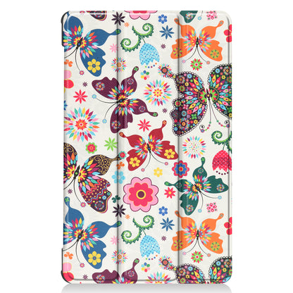 Pattern Printing PU Leather Tri-fold Stand Tablet Cover Shell for Lenovo Tab M8 (3rd Gen)