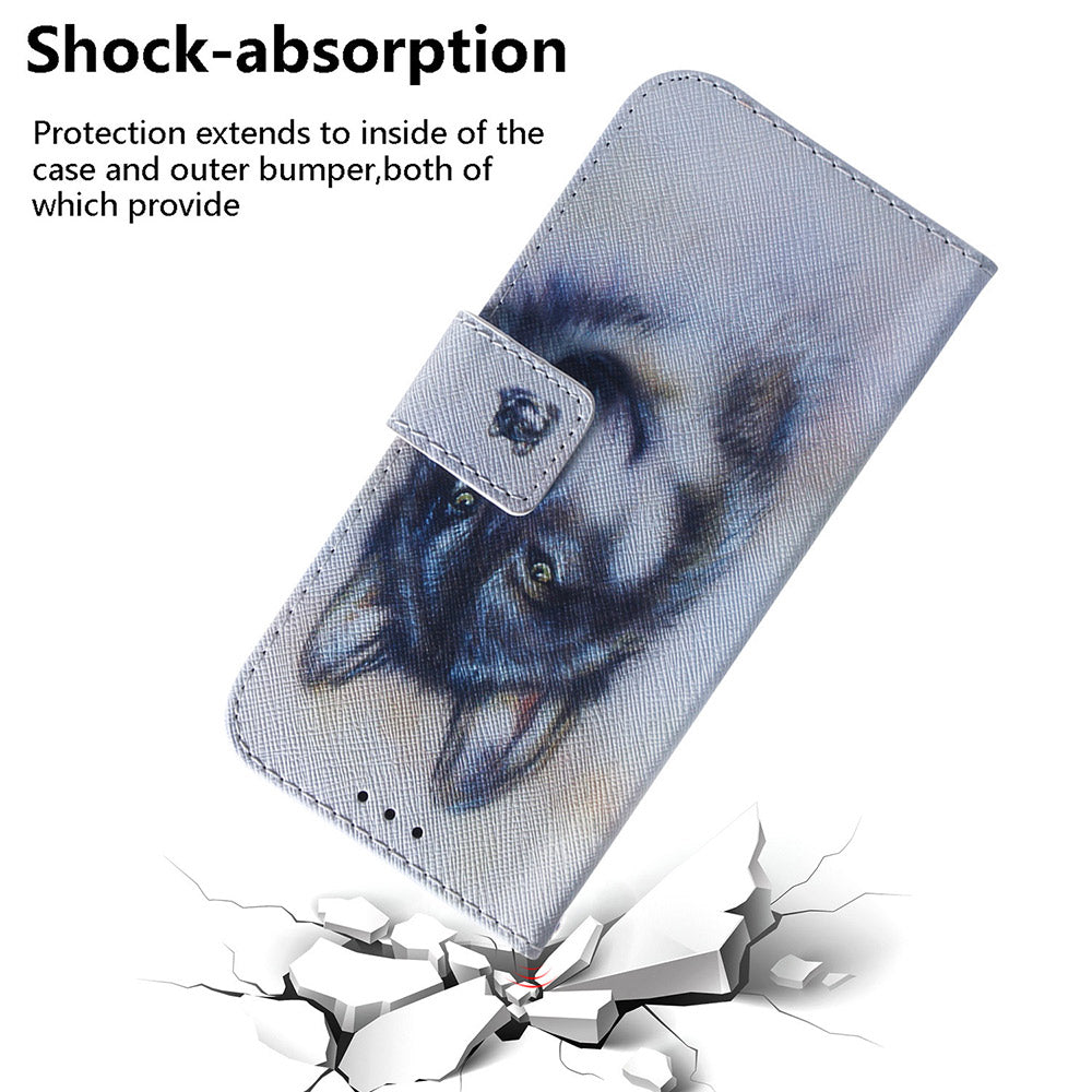 Pattern Printing Magnetic Clasp Wallet PU Leather Phone Protective Case with Stand for Motorola Edge 20 Lite