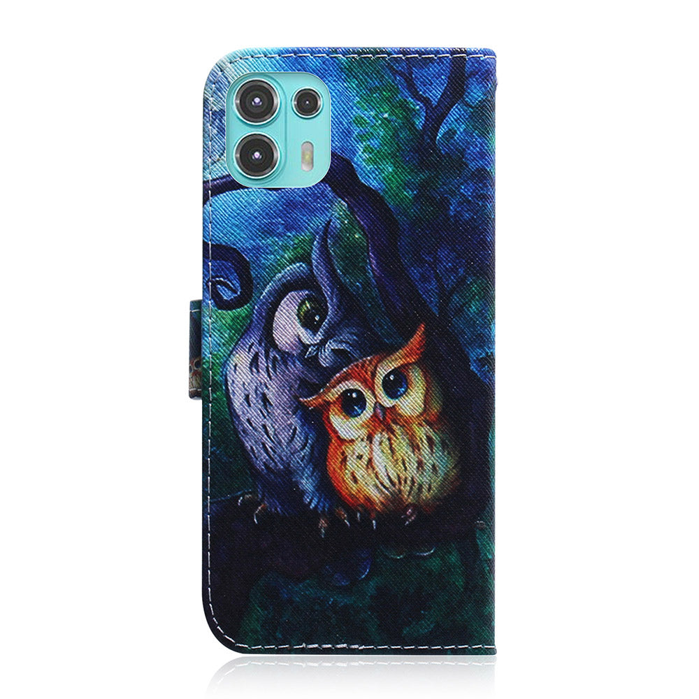 Pattern Printing Magnetic Clasp Wallet PU Leather Phone Protective Case with Stand for Motorola Edge 20 Lite