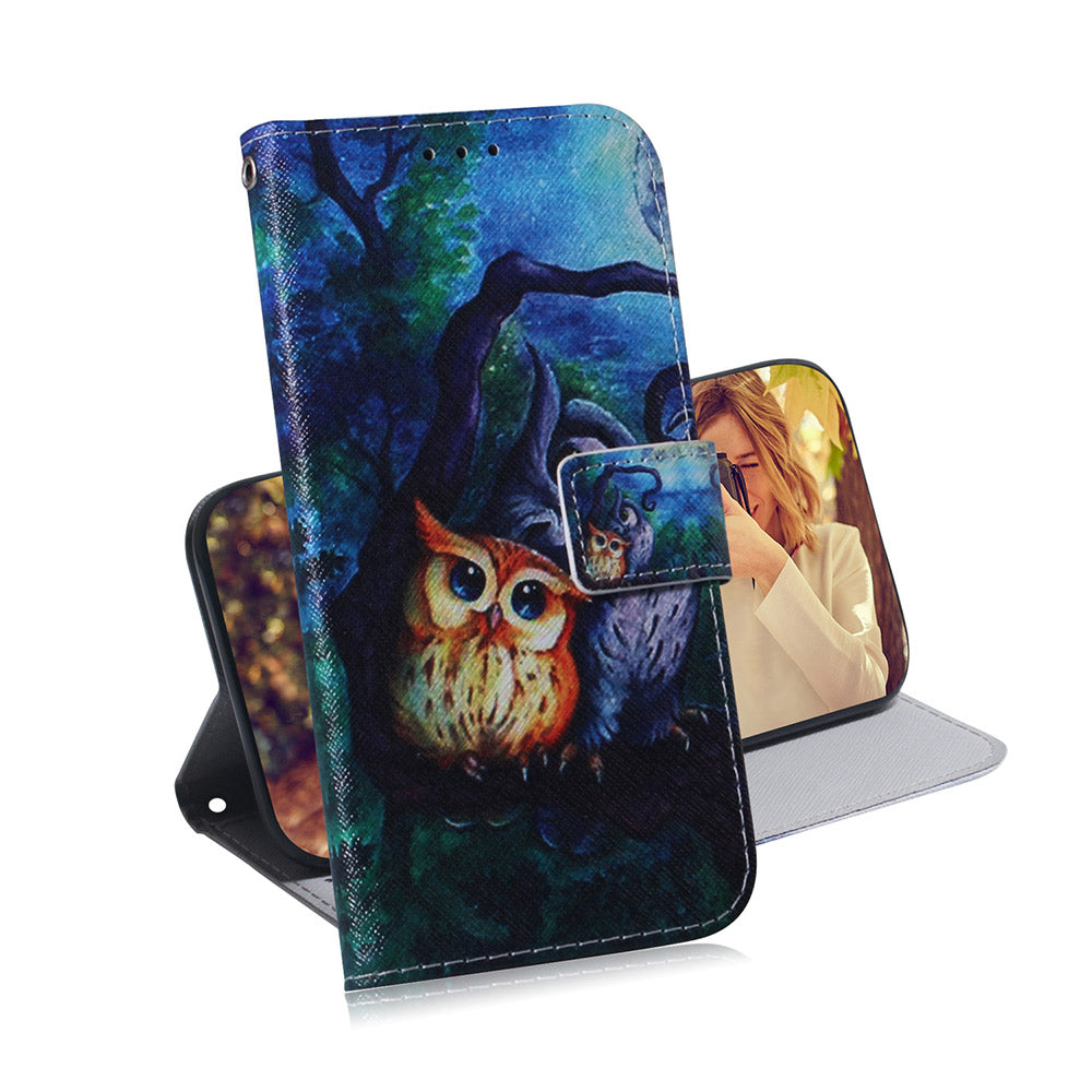 Pattern Printing Magnetic Clasp Wallet PU Leather Phone Protective Case with Stand for Motorola Edge 20 Lite