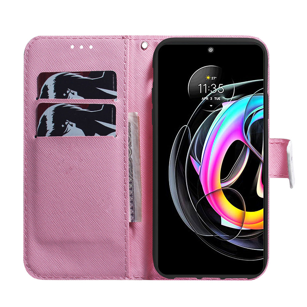 Pattern Printing Magnetic Clasp Wallet PU Leather Phone Protective Case with Stand for Motorola Edge 20 Lite