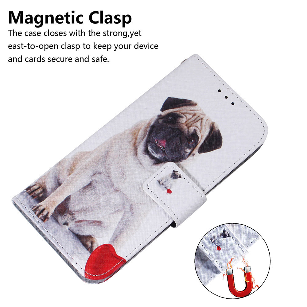 Pattern Printing Magnetic Clasp Wallet PU Leather Phone Protective Case with Stand for Motorola Edge 20 Lite