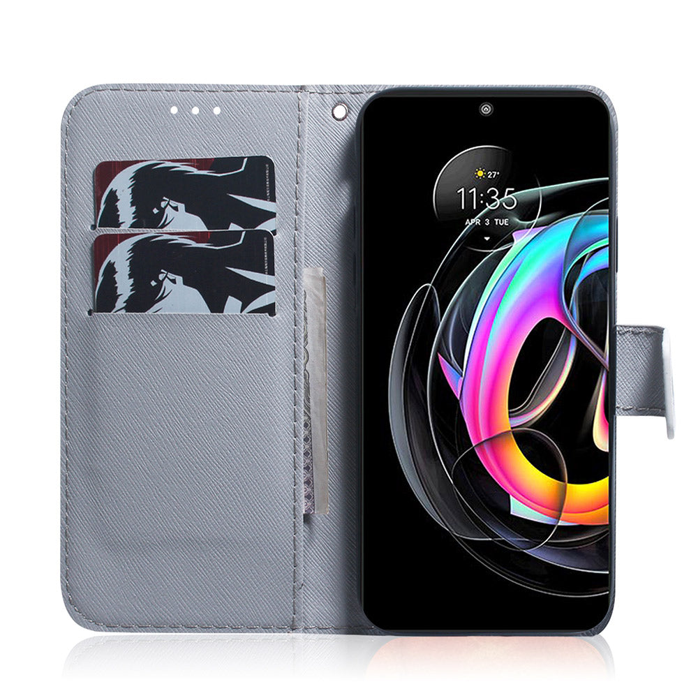 Pattern Printing Magnetic Clasp Wallet PU Leather Phone Protective Case with Stand for Motorola Edge 20 Lite