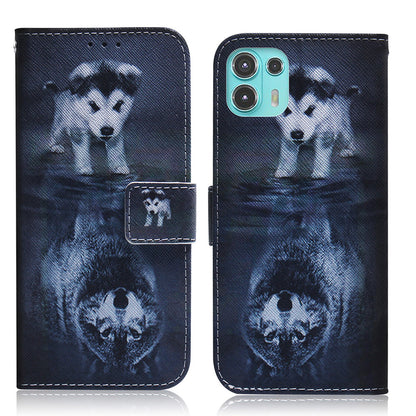 Pattern Printing Magnetic Clasp Wallet PU Leather Phone Protective Case with Stand for Motorola Edge 20 Lite