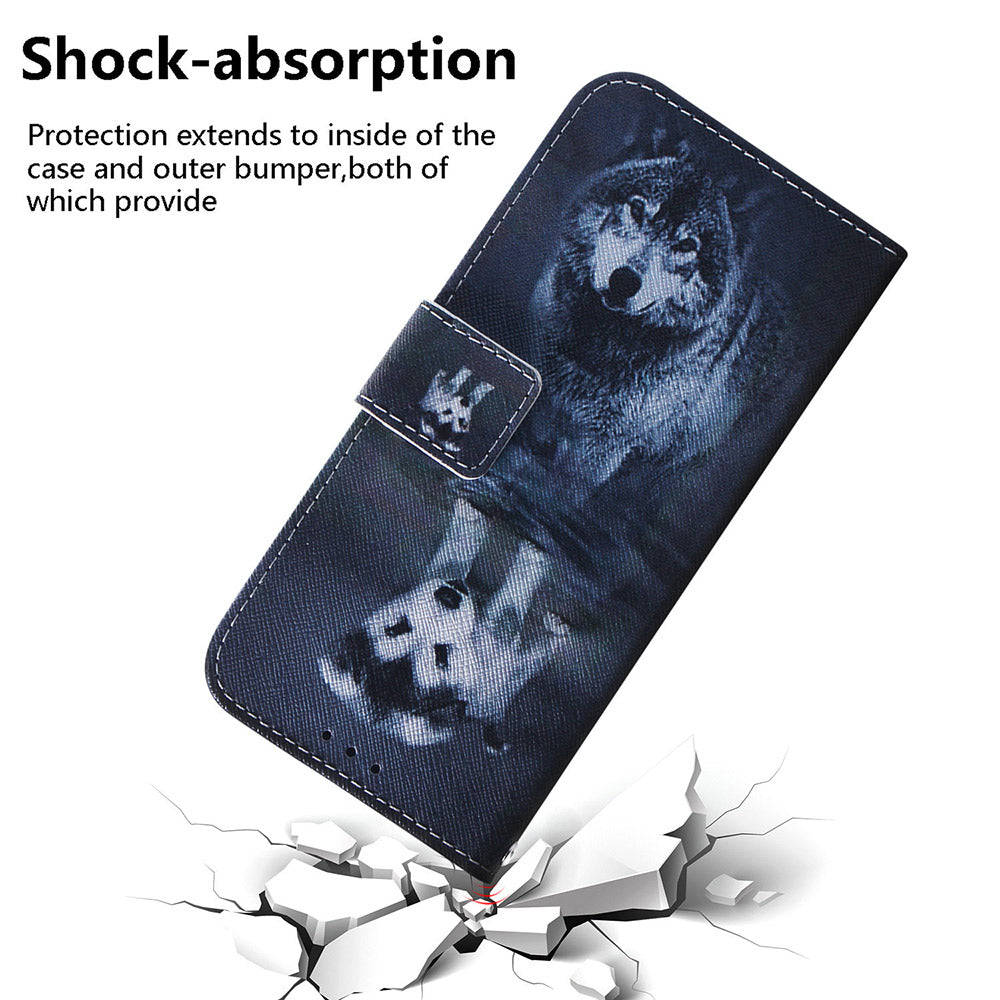 Pattern Printing Magnetic Clasp Wallet PU Leather Phone Protective Case with Stand for Motorola Edge 20 Lite