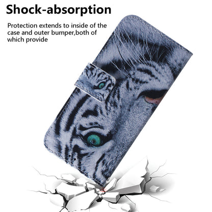 Pattern Printing Anti-Fall Shock Absorption Wallet Stand PU Leather Phone Case with Lanyard Hole for Motorola Edge 20