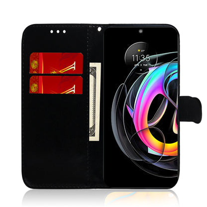 Mirror-like Surface Anti-drop Wallet Stand Protective Leather Cover Case for Motorola Edge 20 Lite