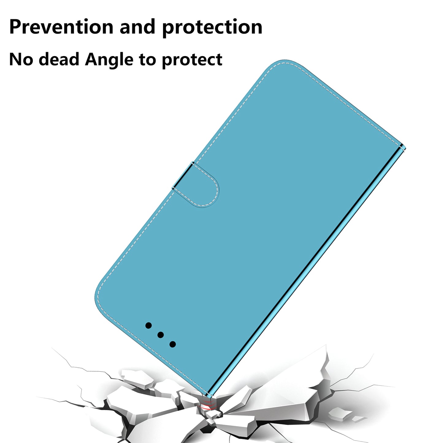 Mirror-like Surface Anti-drop Wallet Stand Protective Leather Cover Case for Motorola Edge 20 Lite