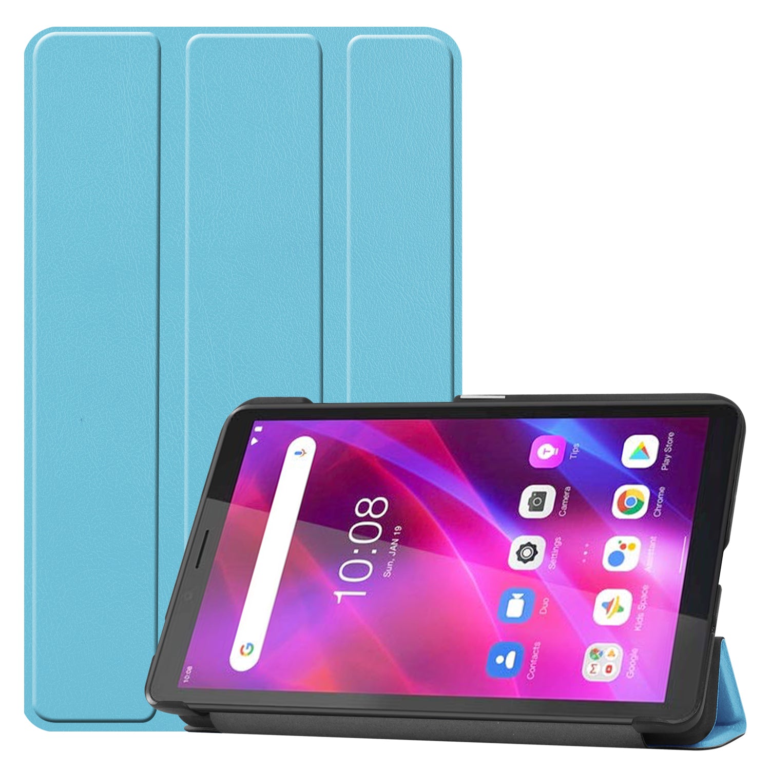 Tri-fold Stand PU Leather Tablet Well-protected Case Cover for  Lenovo Tab M7 (2nd Gen) / (3rd Gen)