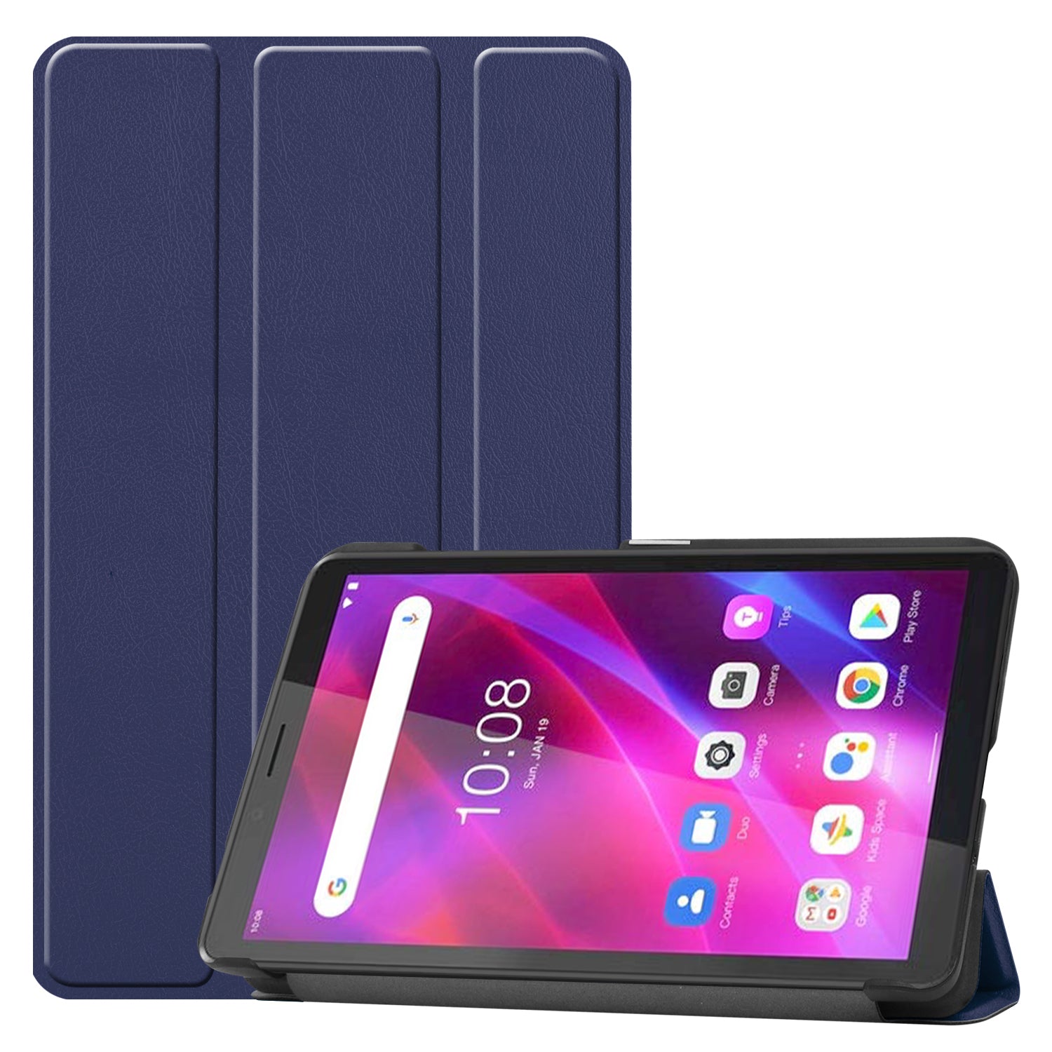 Tri-fold Stand PU Leather Tablet Well-protected Case Cover for  Lenovo Tab M7 (2nd Gen) / (3rd Gen)