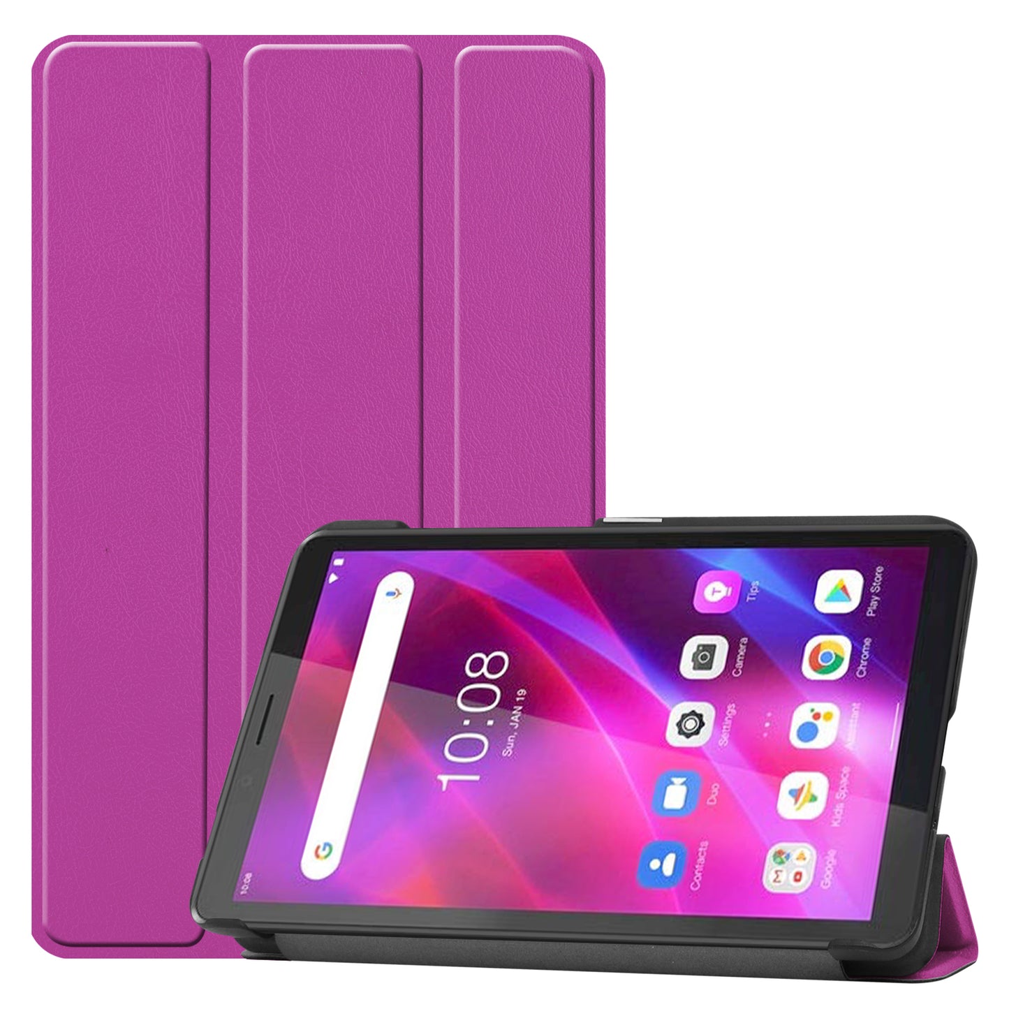 Tri-fold Stand PU Leather Tablet Well-protected Case Cover for  Lenovo Tab M7 (2nd Gen) / (3rd Gen)