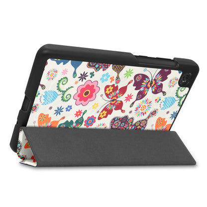 Stylish Light Slim Pattern Printing PU Leather Tri-fold Stand Tablet Cover Shell for  Lenovo Tab M7 (2nd Gen) / (3rd Gen)