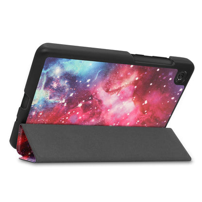 Stylish Light Slim Pattern Printing PU Leather Tri-fold Stand Tablet Cover Shell for  Lenovo Tab M7 (2nd Gen) / (3rd Gen)