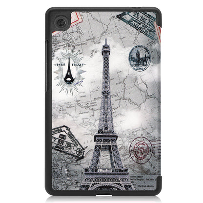 Stylish Light Slim Pattern Printing PU Leather Tri-fold Stand Tablet Cover Shell for  Lenovo Tab M7 (2nd Gen) / (3rd Gen)