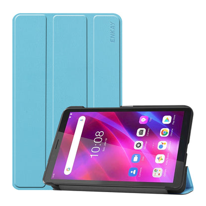 ENKAY HAT PRINCE Full Coverage Shock-Proof Tri-fold PU Leather + Hard PC Inner Tablet Stand Case for  Lenovo Tab M7 (2nd Gen) / (3rd Gen)