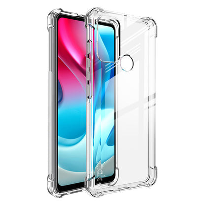 IMAK Transparent Airbag Scratch-Resistant TPU Soft Skin Protective Case with Screen Protector for Motorola Moto G60S